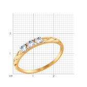 Кольцо из золота с фианитами