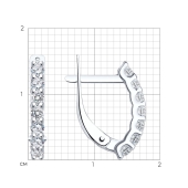 Серьги из белого золота с фианитами 