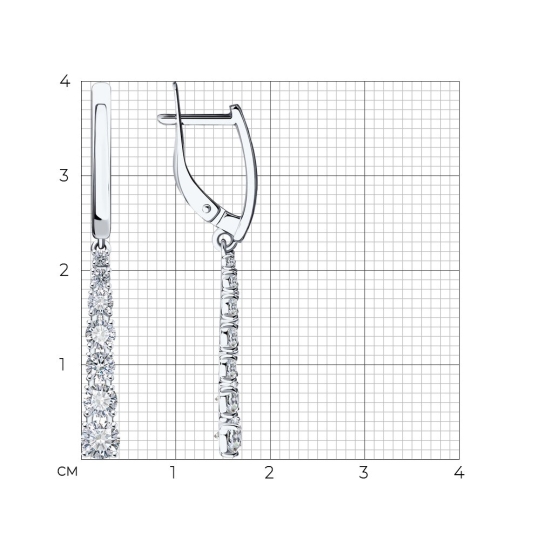 Серьги из белого золота с бриллиантами
