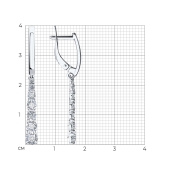 Серьги из белого золота с фианитами 