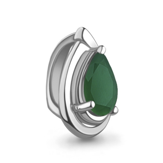 Подвеска из серебра с агатом и фианитами