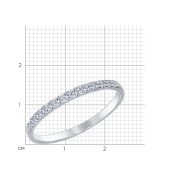 Кольцо из белого золота с фианитами 