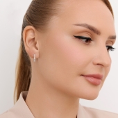 Серьги из белого золота с фианитами 