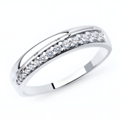 Кольцо из серебра с фианитами