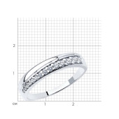 Кольцо из серебра с фианитами