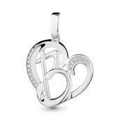 Подвеска-буква из серебра с фианитами 