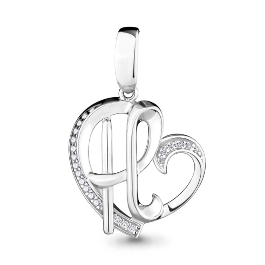 Подвеска из серебра с фианитом