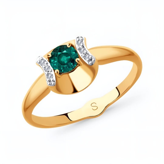 Кольцо из золота с фианитами