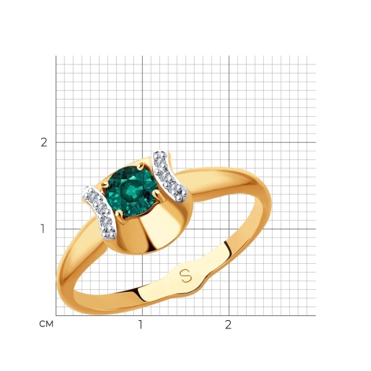 Кольцо из золота с фианитами