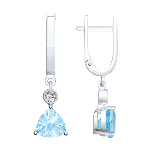 Серьги из серебра с бриллиантами