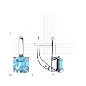 Серьги из серебра с фианитами