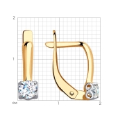 Серьги из золота с фианитами