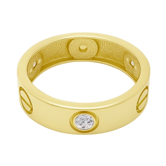 Кольцо из золота с топазом Swiss и фианитами Кольцо из золота с топазом Swiss и фианитами