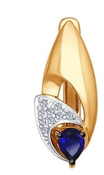 Кольцо из золота с бриллиантами и сапфиром