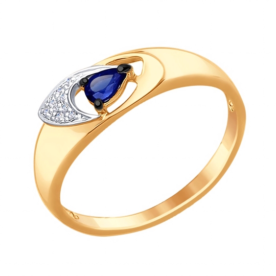 Серьги из золота с бриллиантами и сапфирами