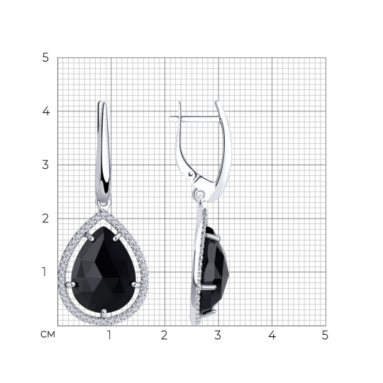 Серьги из серебра с эмалью "Мишки"