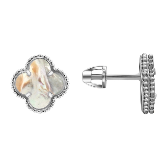 Серьги из серебра с фианитами