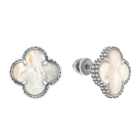 Серьги из серебра с фианитами