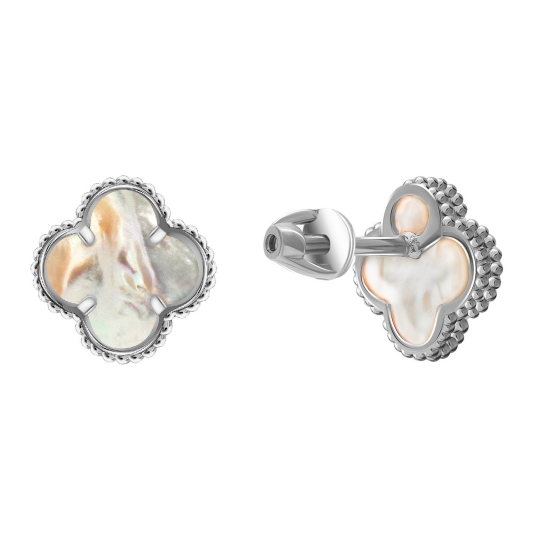 Серьги из серебра с фианитами