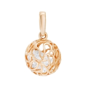 Подвеска из серебра с позолотой и фианитами