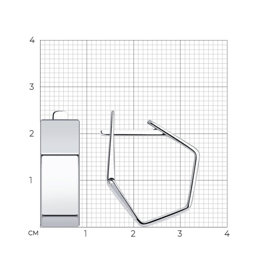 Серьги из серебра с наноситаллами топаз London и фианитами