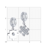 Подвеска-шарм из серебра с фианитами