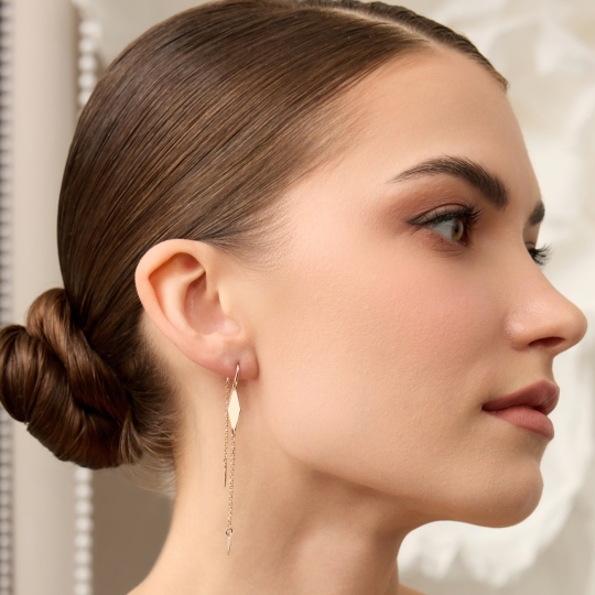 Серьги из золота с фианитами