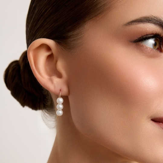 Серьги из золота с фианитами