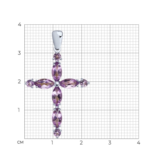 Подвеска из серебра с аметистами