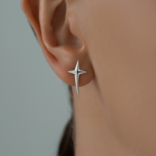 Серьги из серебра с фианитами