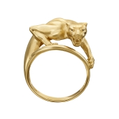Кольцо из лимонного золота с эмалью «Пантера»