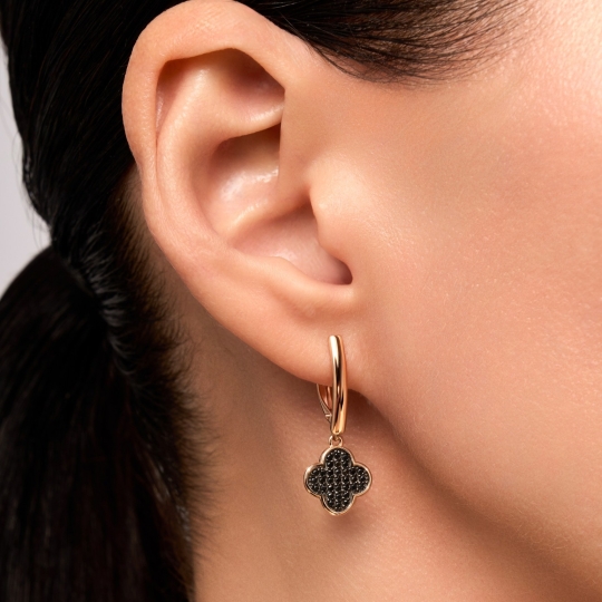 Браслет из золота с черными фианитами