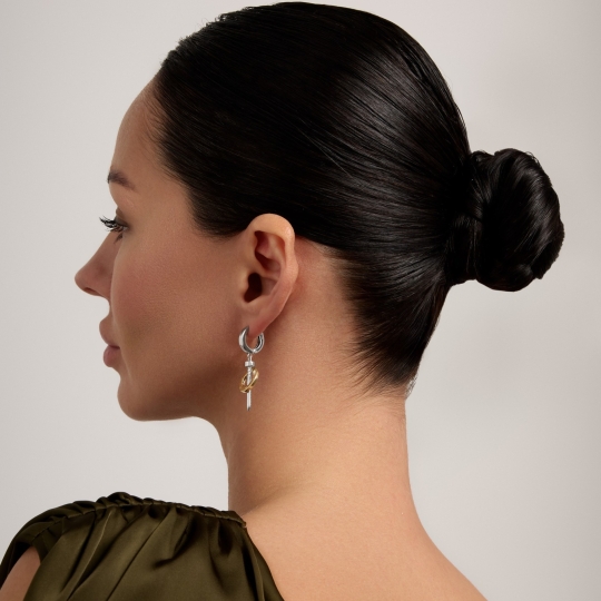 Серьги из комбинированного золота