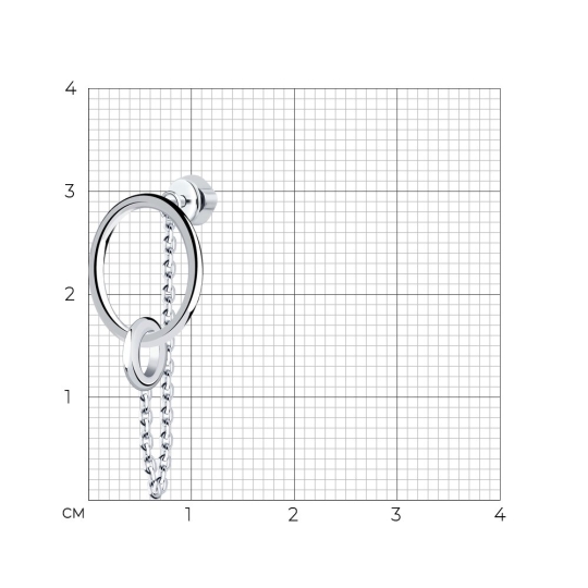 Асимметричные серьги из серебра с фианитами Асимметричные серьги из серебра с фианитами