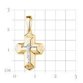 Подвеска-крест из лимонного золота
