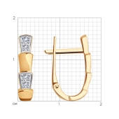 Серьги из золота с фианитами
