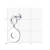 Одиночная серьга из серебра