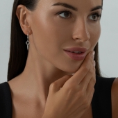 Одиночная серьга из серебра