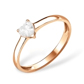 Кольцо из серебра с позолотой и фианитом