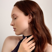 Асимметричные серьги-трансформеры из золота с фианитами