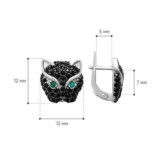 Серьги из серебра с фианитами