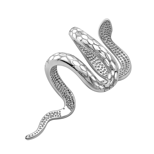 Одиночная серьга из серебра с фианитами