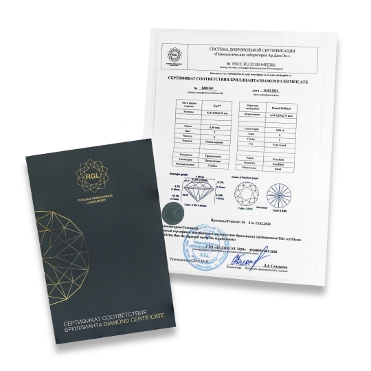 Кольцо из золота с бриллиантом 0,7 ct