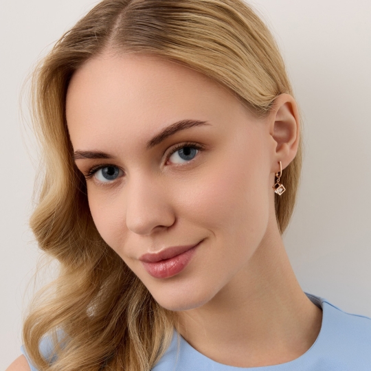 Серьги из золота с фианитами