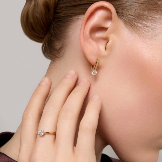 Серьги из золота с бриллиантами 0,8 ct
