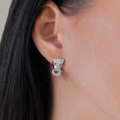 Серьги из серебра с фианитами