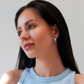 Серьги из серебра с фианитами