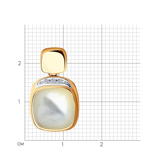 Подвеска из золота с бриллиантами и перламутром