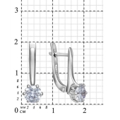 Серьги из серебра с фианитами