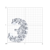 Серьга-кафф из серебра с фианитами